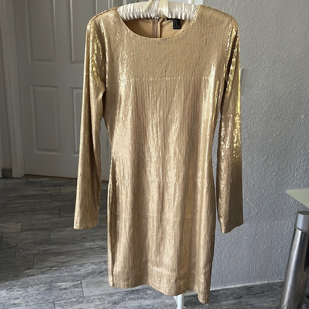 Gold sequence dress